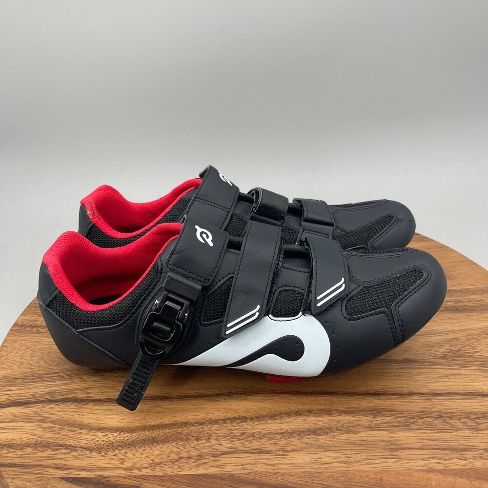 Peloton Cycling Shoes Mens 11 / 45 Black Red Bike Comfort Quick Ratchet Clip